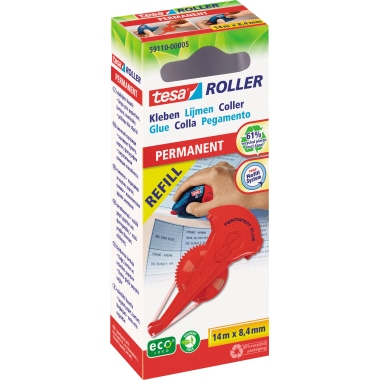 tesa® Nachfüllkassette permanent ecoLogo® Kleberoller ecoLogo® 8,4 mm x 14 m (B x L) nicht wieder ablösbar