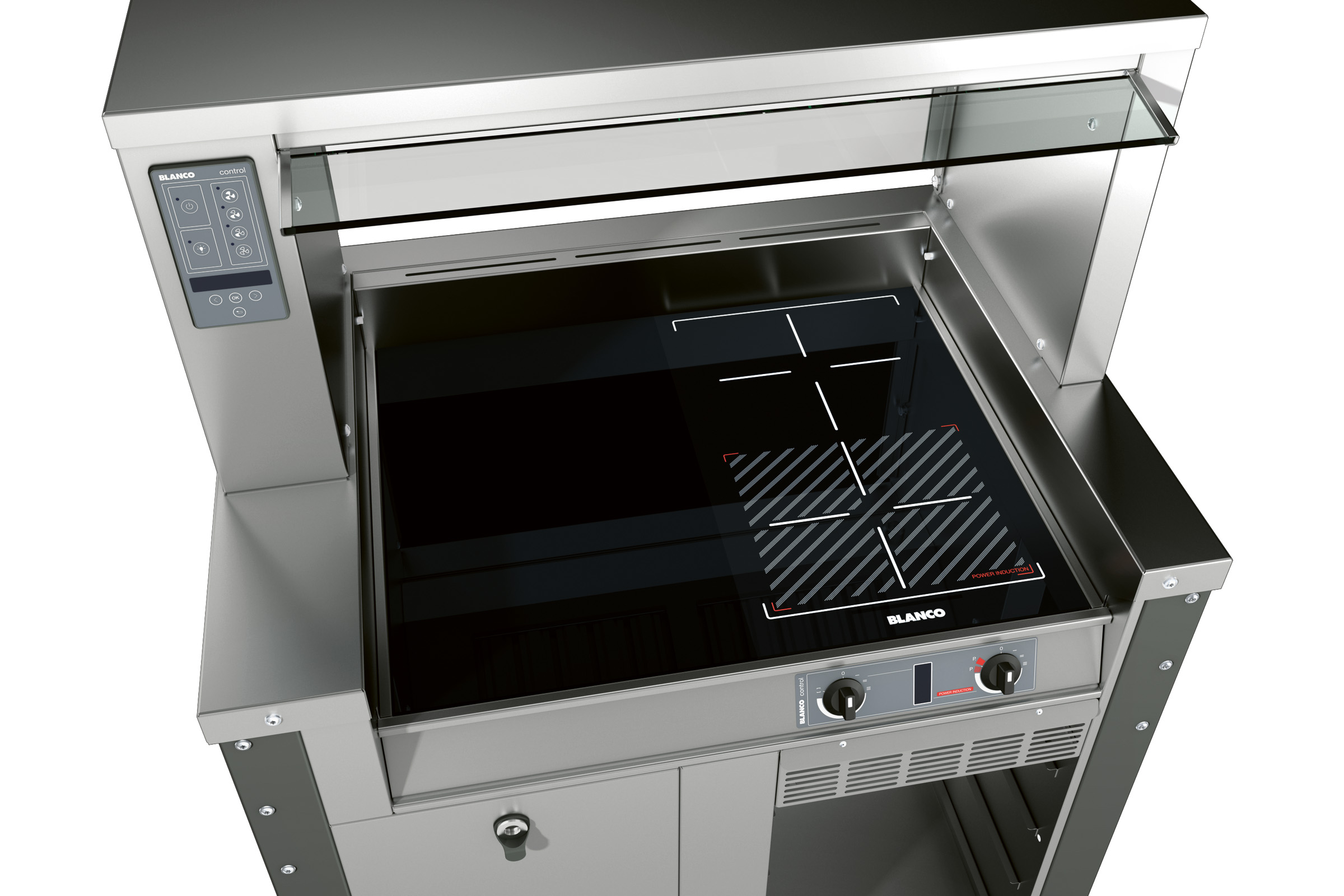 BLANCO Kochstation m. e. integrierten Induktionskochfeld, (2 Kochzonen), bedienseitig,links angeordnet (a. Wunsch