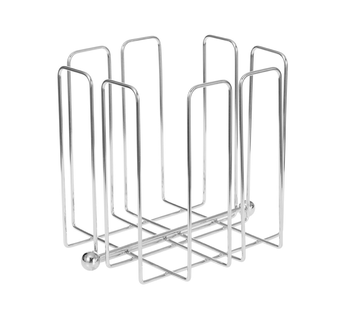 Serviettenhalter WIRE Metall verchromt Länge 19 x Breite 19 x Höhe 19 cm für ca. 150 Stück Servietten 1/4 Falz