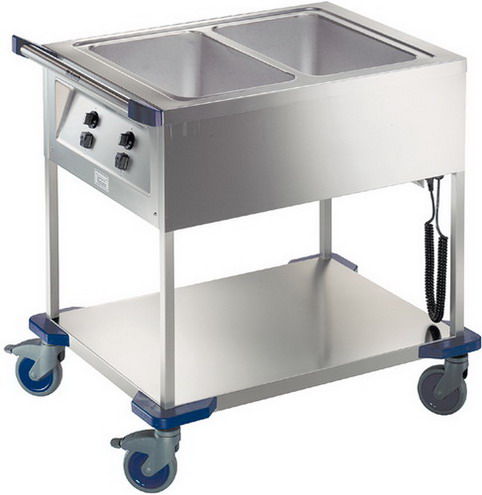 Speiseausgabewagen, beheizbar, 2 Einzelbecken, nass und trocken beheizbar LxBxH 936x714x933 mm