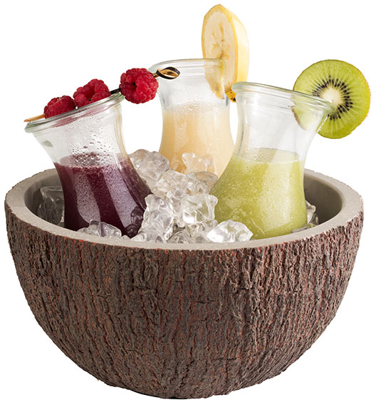 Schale -COCONUT- Ø 23, cm, H: 12,5 cm Beton, 2,2 Liter mit möbelschonender Unterseite nicht spülmaschinengeeignet