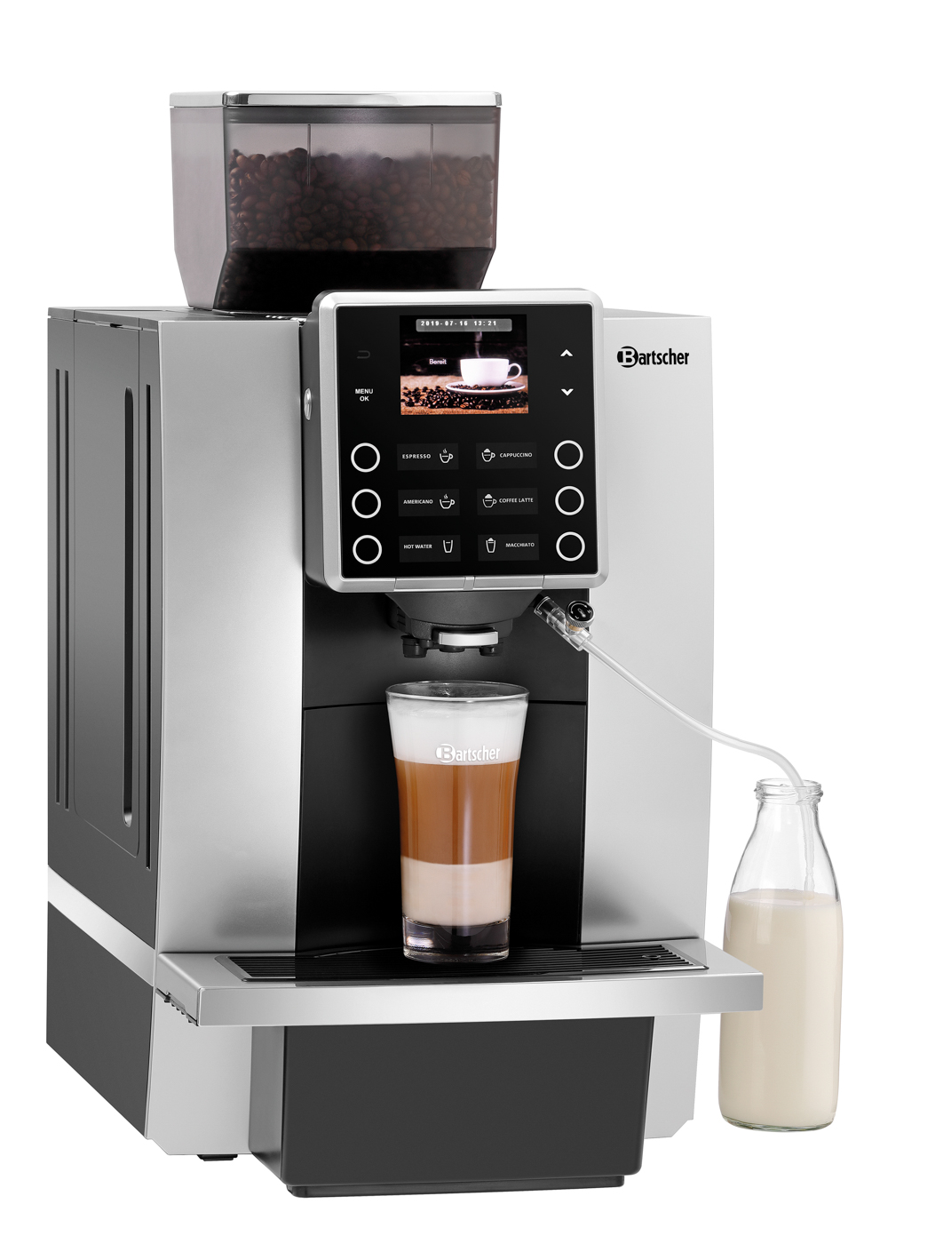 Bartscher Kaffeevollautomat KV1 Classic |Display-Anzeige: Fehlermeldungen ,Programme,Status ,Wartungsinfo | 30,5 x 55 x