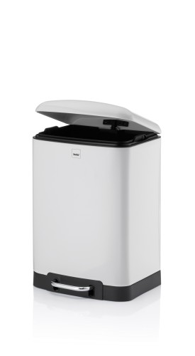 KELA Treteimer Davino Edelstahl weiß Silent Close 27,0x23,0x40,0cm 12,0l
