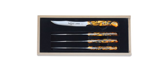 Steak No 1, 4er Set 12 cm, Acryl, spicy orange PremiumCut Giesser - Made in Germany