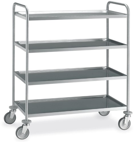 ETERNASOLID® Edelstahlwagen PROGRESS, 4 Borde 1000x500 verschweisst