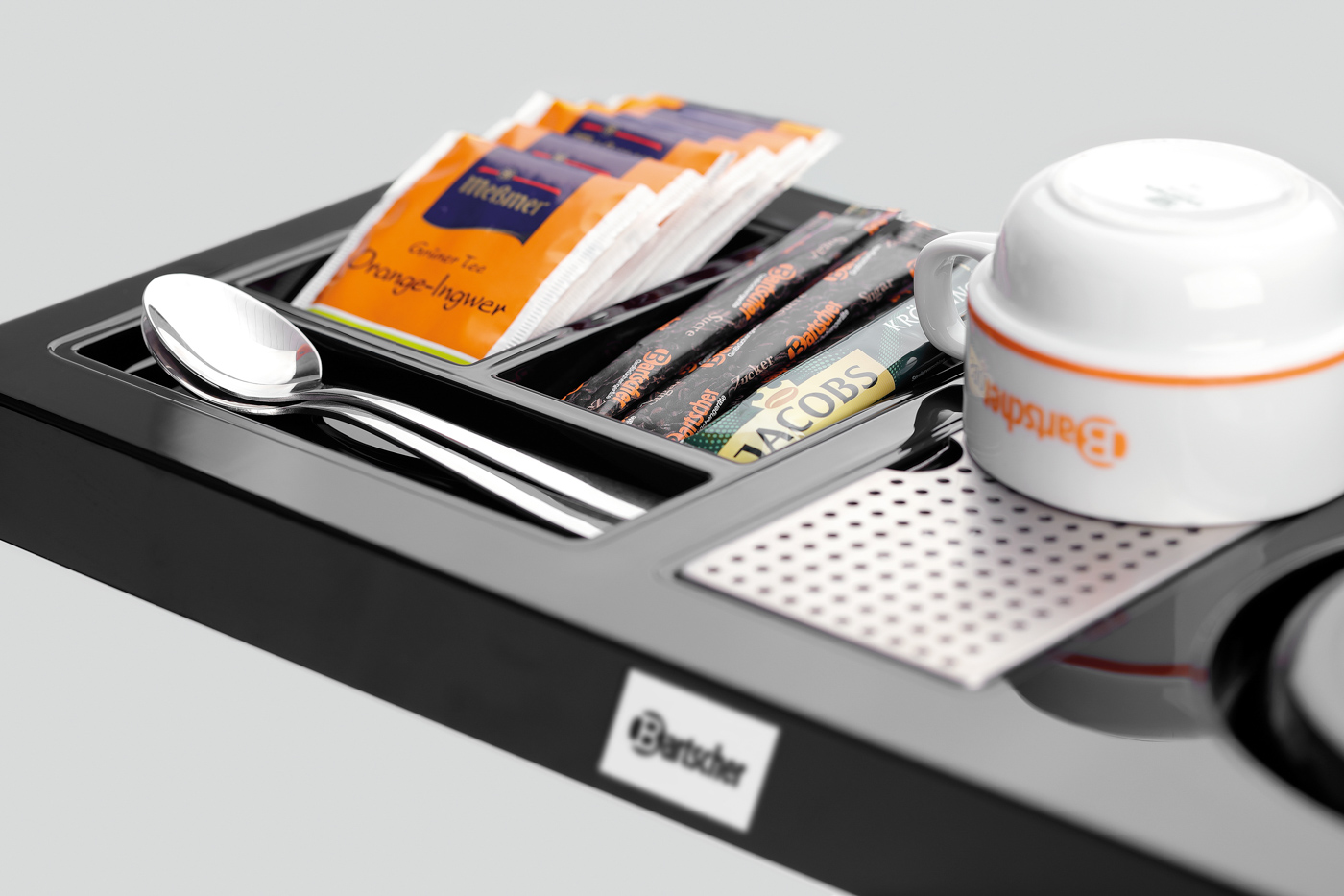 Bartscher Teestation 1145SH | Farbe: Schwarz,Glänzend | Maße: 46,5 x 22,5 x 3,0 cm. Gewicht:0,91 kg