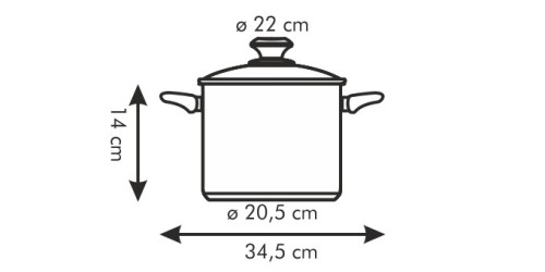 Topf PRESTO mit Deckel, Ø 22 cm, 5.5 l
