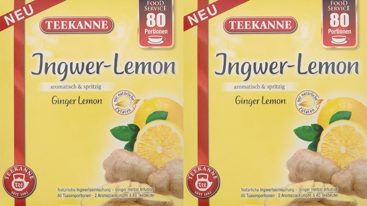 Teekanne Ingwer / Lemon - aromatisch  spritzig Pemium Gastro - Glasportionen ohne Einzelumhüllung Inhalt: 100 Beutel