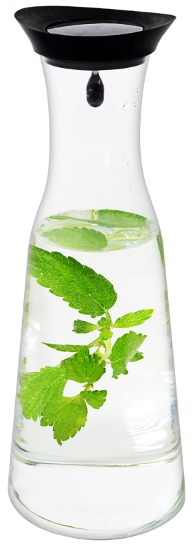 Glaskaraffe mit Silikondeckel