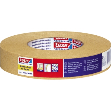 tesa® Kreppband tesakrepp® Innenbereich 19 mm x 50 m (B x L) Papier hellbraun, Einsatzbereich: Innenbereich,