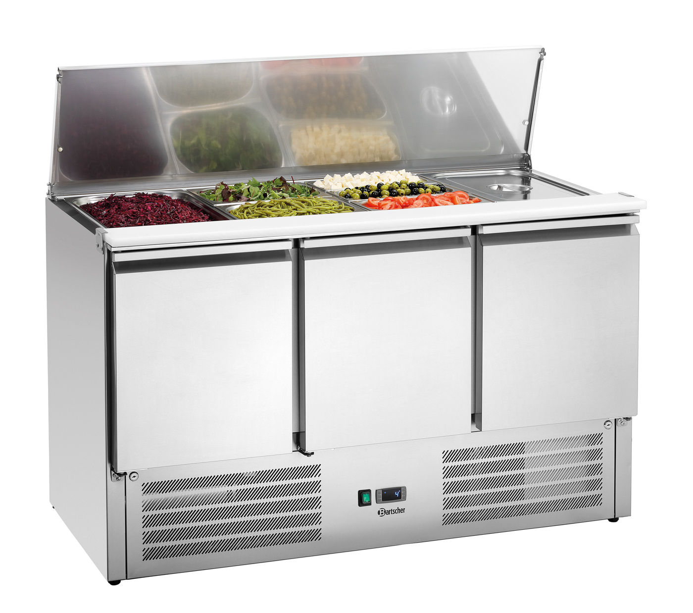 Bartscher Saladette 1365T3 | Tiefe GN-Behältermax.: 150 mm | Maße: 136,5 x 70 x 88,7 cm.Gewicht: 90 kg