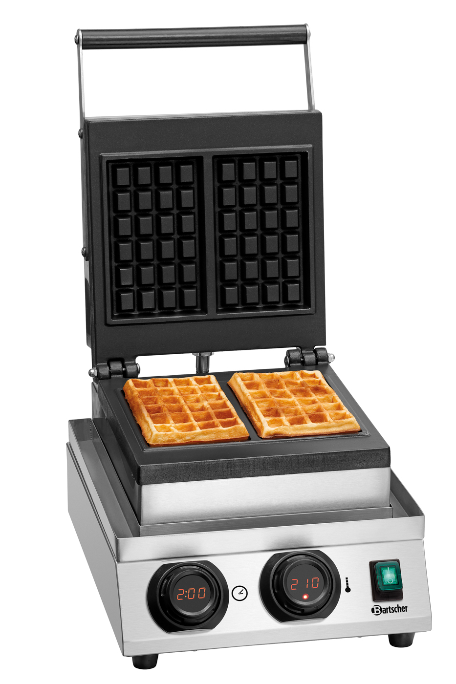 Bartscher Waffeleisen MDI 1BW-AL | Signalton nachAblauf der Zeit (0 - 9:30 Minuten),Memory-Funktion | Maße: 30 x 45 x 25,0