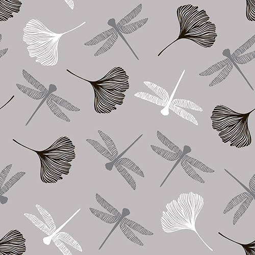 20 Servietten, 3-lagig 1/4-Falz 40 cm x 40 cm grau "Ginko" von PAPSTAR