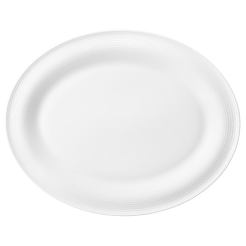 Seltmann Servierplatte oval 35x28 cm, oval mit Relief, Form: Beat, weiss, hohe Kantenschlagfestigkeit, Made in Germany