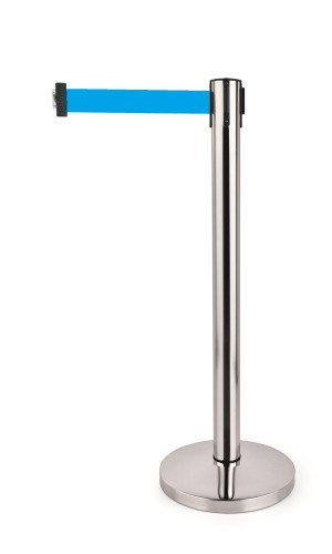 Abgrenzungspfosten PERSONENLEITSYSTEM SERIE LIGHTFLEX. Edelstahl, › Gurtanschlüsse mit 4