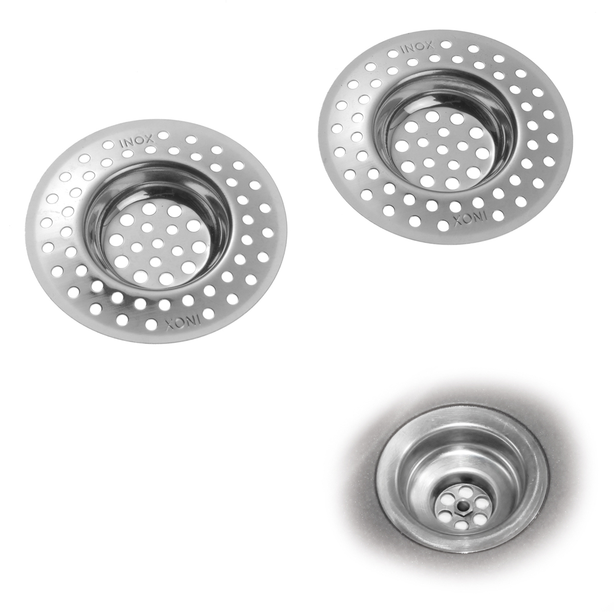 2 Abfluss-Siebe Edelstahl