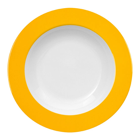 Teller tief 30 cm - Form: Table Selection - Dekor, 79170 sonnengelb - aus Porzellan. Hersteller:, Eschenbach. "Made in Germany".