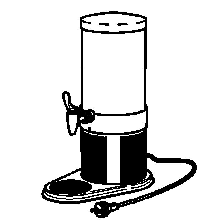 FRILICH ELEGANCE Saftkanne Aktiv 5 Liter, Modell Edelstahl Standfuß mit elektrisch betriebener Kühlung (100V - 230V/12V, 65W),