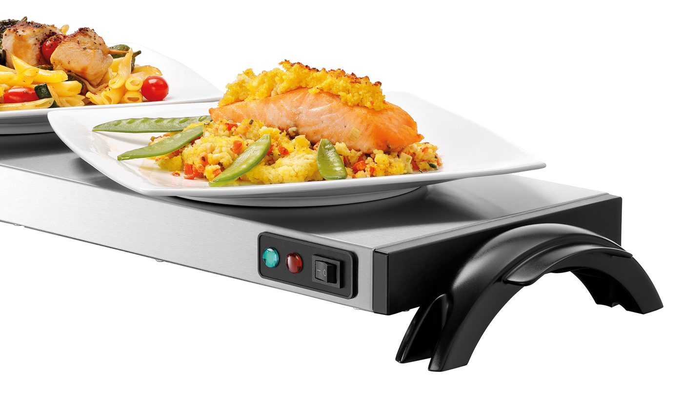 Bartscher Warmhalteplatte WP1200 | TiefeStellfläche: 200 mm | Maße: 73 x 21,5 x 6,2 cm.Gewicht: 4 kg