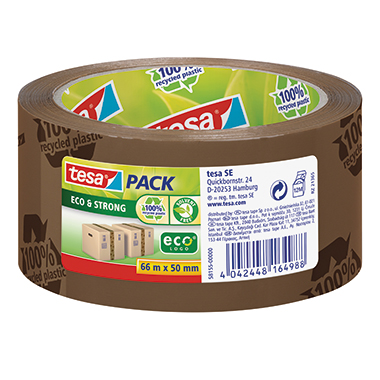 tesa® Packband tesapack® Eco  Strong 50 mm x 66 m (B x L) Polypropylen braun 100  recycled plastic
