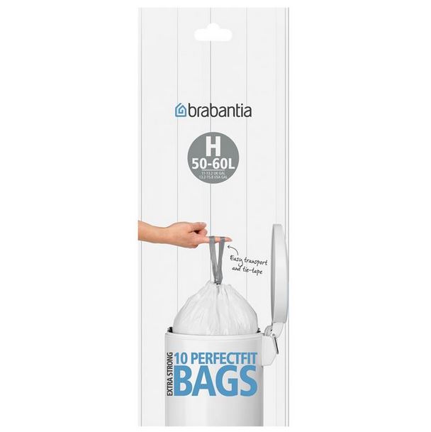 Brabantia Müllbeutel H Kapazität: 50 - 60 ltr. Menge: 10 Stück / Rolle