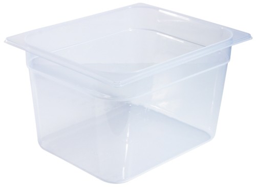 GN-Behälter 1/2 aus Polypropylen, milchig-transparent, tiefkühl- und spülmaschinengeeignet, geschmacksneutral, für