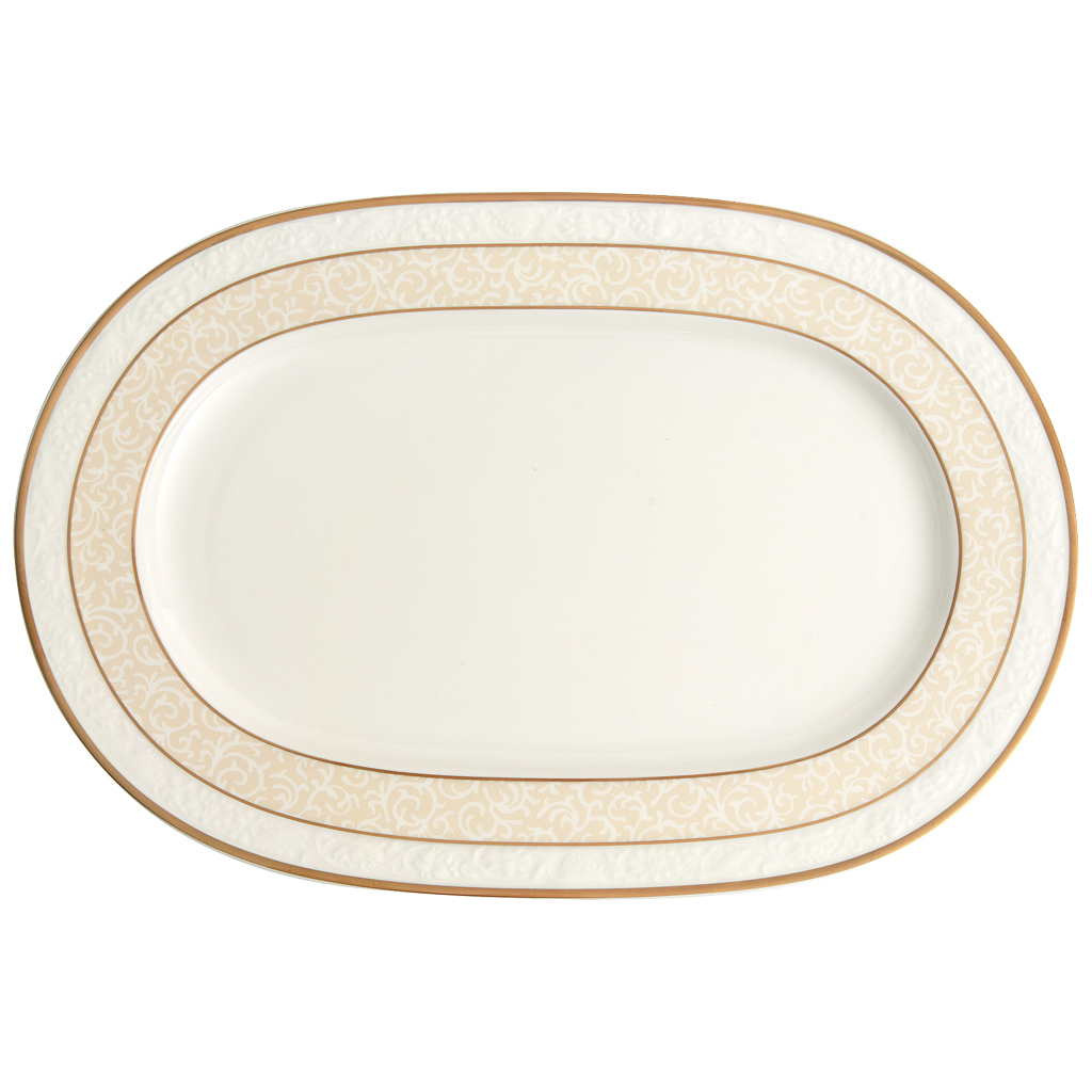 Villeroy und Boch Platte oval - Maße: 35 x 24 x 1,7 cm / Ser.: Ivoire