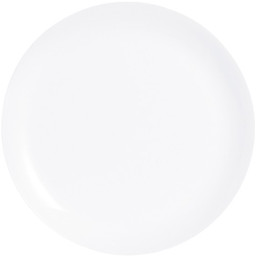 Dessertteller Diwali flach, 19 cm, Farbe: weiss, Opalglas (gehärtet), in Coupteller-Form (ohne breite "Fahne")
