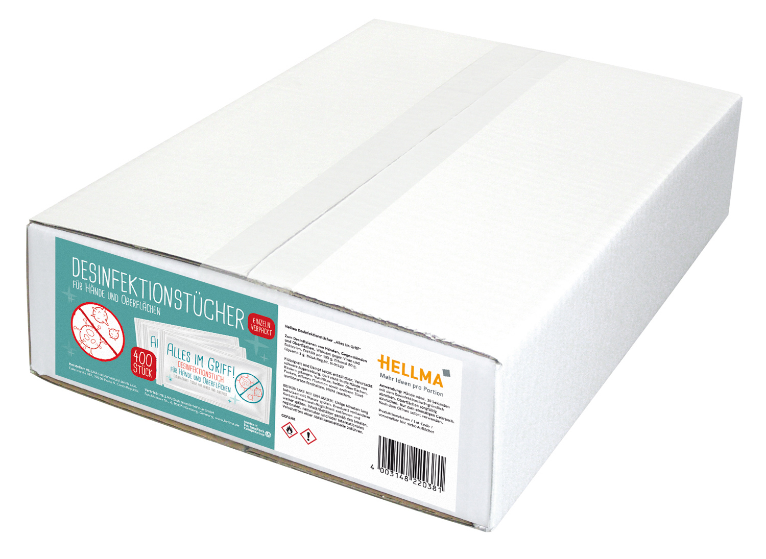 HELLMA Desinfektionstuch "Alles im Griff", Inhalt. 400 Stk.