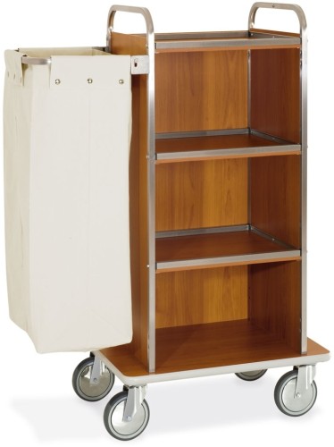 ETERNASOLID® Wäschewagen Edelstahl/Holz Purpose-W, Basis 72cm + Wände drei Seiten
