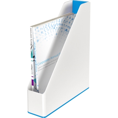Leitz Stehsammler WOW 7,3 x 31,8 x 27,2 cm (B x H x T) DIN A4 Werkstoff: Polystyrol blau metallic/weiß