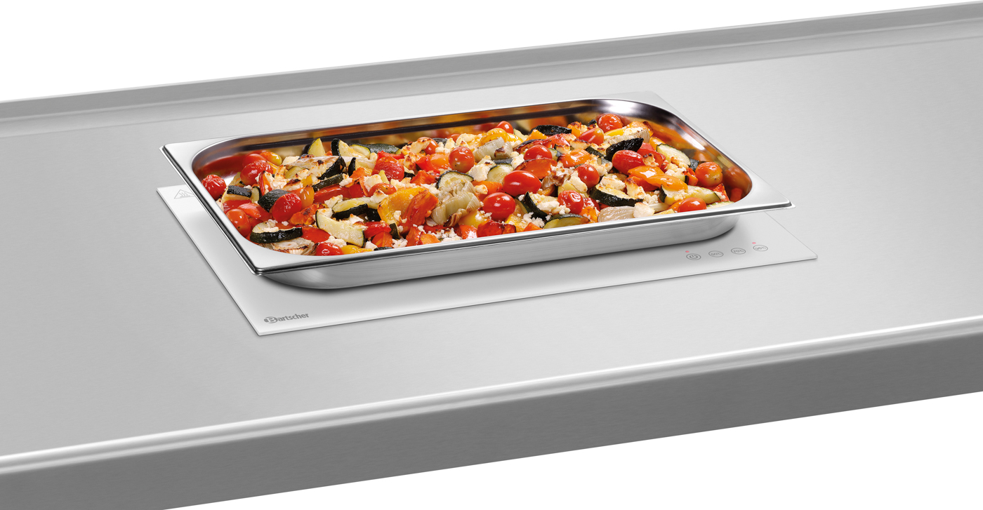 Bartscher Warmhalteplatte WP230S-EB 1/1 |Gastronorm: 1/1 GN | Maße: 54,5 x 34 x 4,5 cm.Gewicht: 2,8 kg
