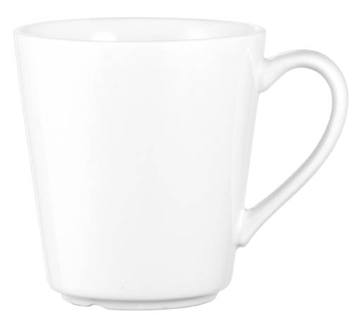 Henkelbecher HEIKE, Inhalt: 0,25 ltr., uni weiss, Caterado Porzellan Maße: Höhe: 9,1cm, Durchmesser: 8,5cm.