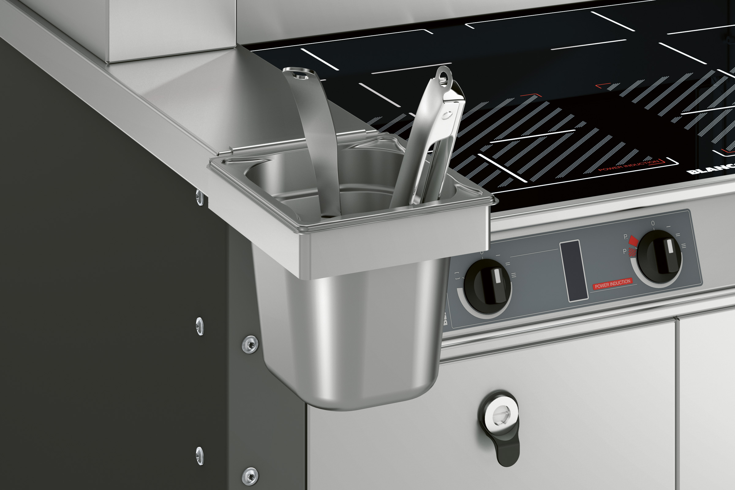 BLANCO Rahmen aus Edelstahl zur bedienseitigen Befestigung am Korpus, kann zu Reinigungszwecken entnommen werden, inkl. GN 1/6-200