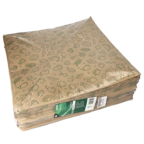 1000 Spitztüten, Kraftpapier 52,5 cm x 37 cm x 37 cm braun "Fruits & Vegs" Füllinhalt 1500 g von PAPSTAR