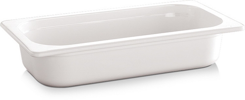 GN 1/4 Behälter -ECO LINE- 26,5 x 16,2 cm, Tiefe: 65 mm Melamin, weiß, 1,35 Liter spülmaschinengeeignet stapelbar nicht