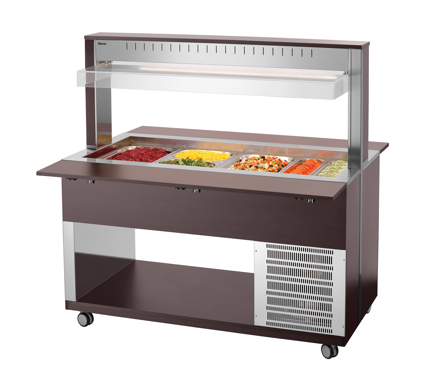 Bartscher Buffetwagen K4110-200W | Spannung: 230V | Maße: 150 x 125 x 142,5 cm. Gewicht: 155,7 kg