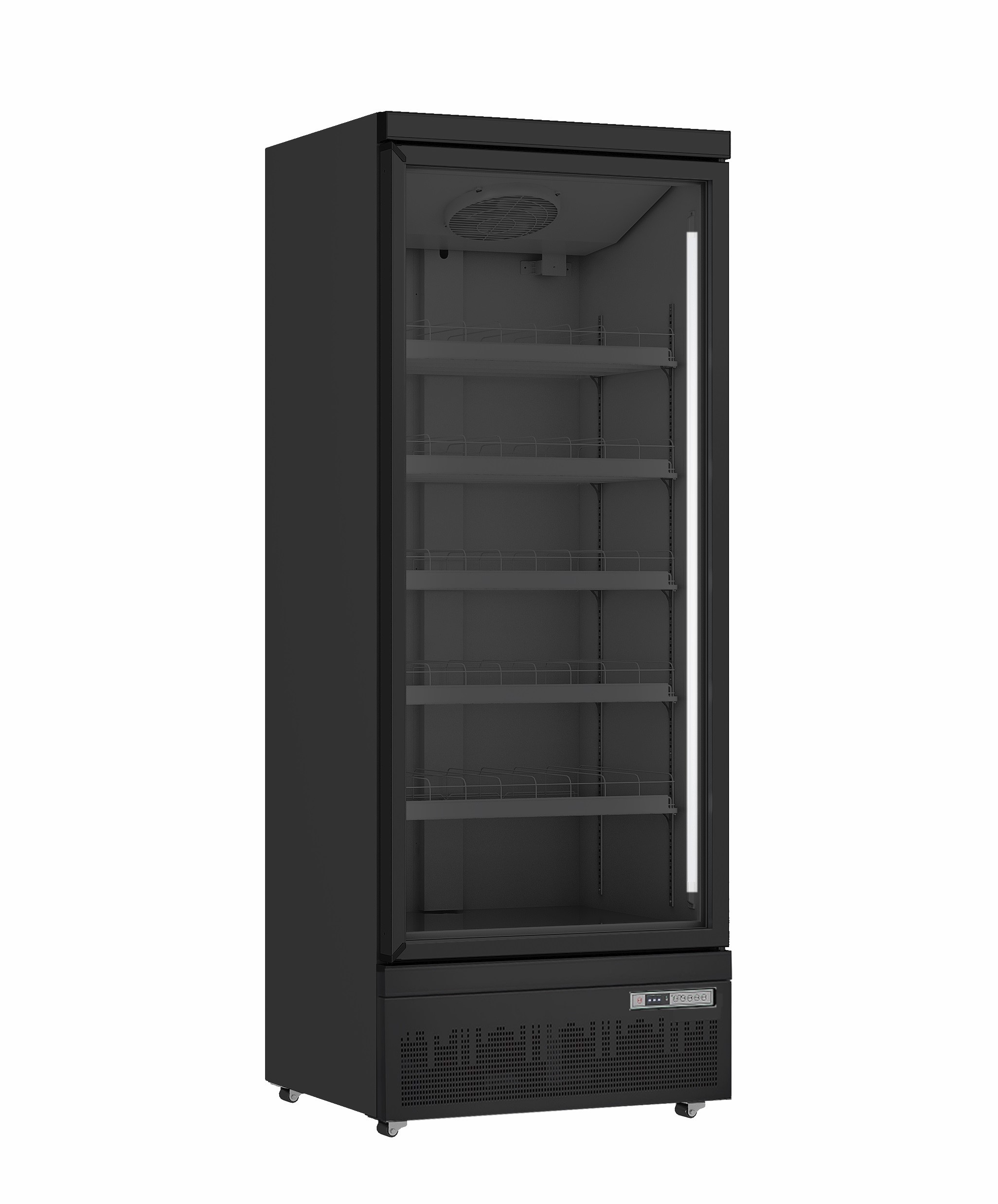 Kühlschrank mit Glastür selbstschließend, Modell GTK600PRO, 4 höhenverstellbare Roste, Breite 750mm, Tiefe 740mm, Höhe 2003mm,