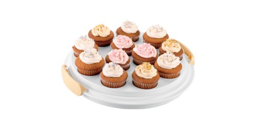 Muffin-Servierbrett mit niedriger Haube DELÍCIA ø 34 cm Kunststoff Spülmaschinenfest