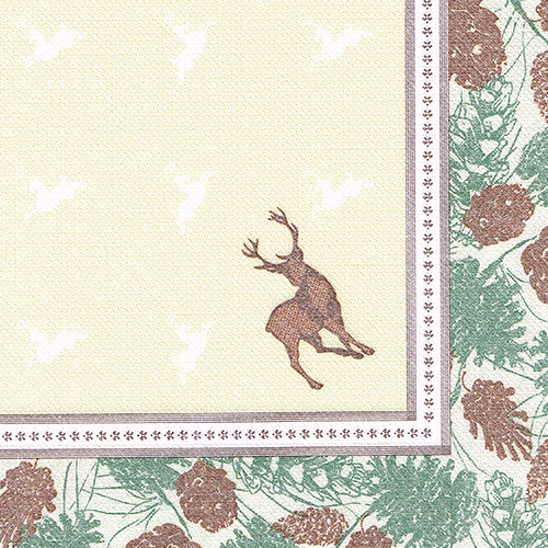 50 Servietten "ROYAL Collection" 1/4-Falz 40 cm x 40 cm "Majestic Deer" von PAPSTAR