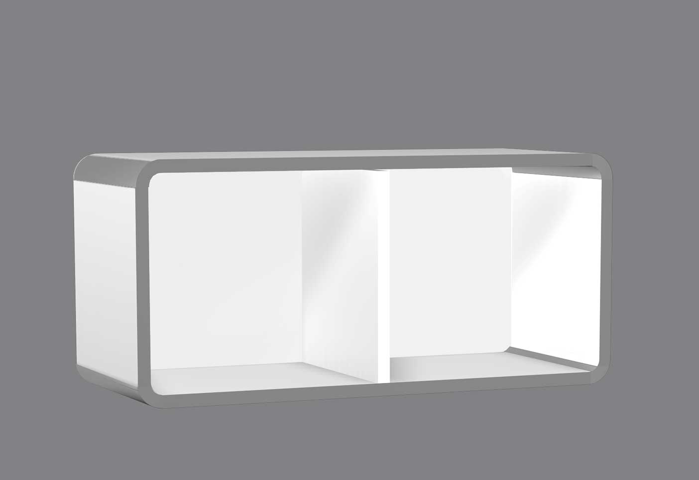 Regalbox MODUS, weiß, 740 x 320 x 370mm, Maße: 740 x 320 x 370mm, mit Trenn- und Rückwand,