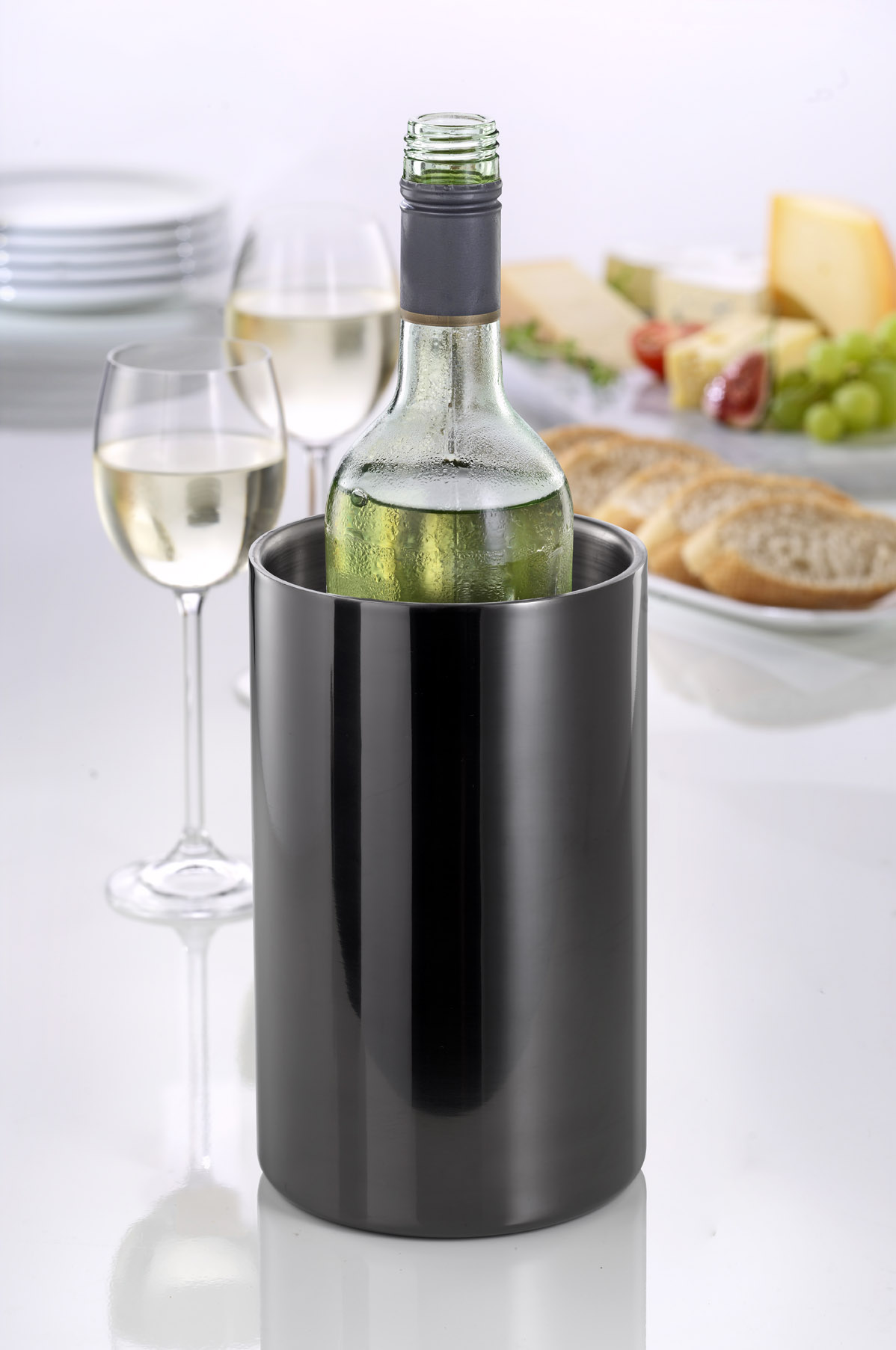 Weinkühler TAMPA, Edelstahl, 1,6 ltr., mit schwarzer PVD-Beschichtung.