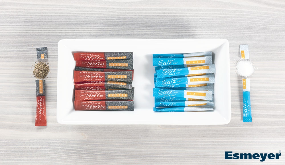 Pfeffer in hygienischer Portionspackung, 750 Sticks. Ca. 0,2 g Pfeffer pro Stick. Sehr lange haltbar.