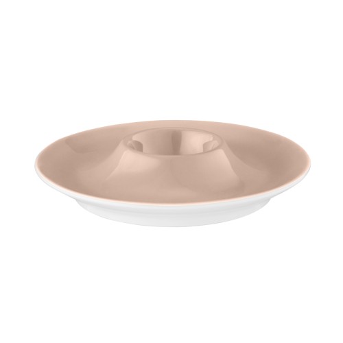 Seltmann Eierbecher mit Ablage, rund, Form: Coup Fine Dining, Dekor: 57270 altrosa, hohe Kantenschlagfestigkeit, Made in Germany