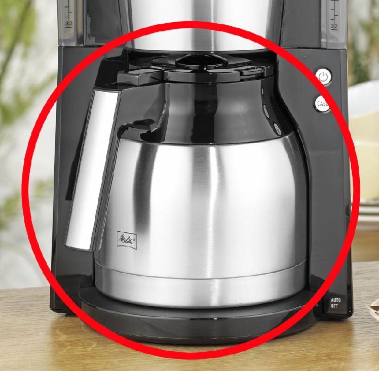 Melitta Ersatzisolierkanne 1,3l zu Look IV Therm de Luxe schwarz aus doppelwandigem Edelstahl