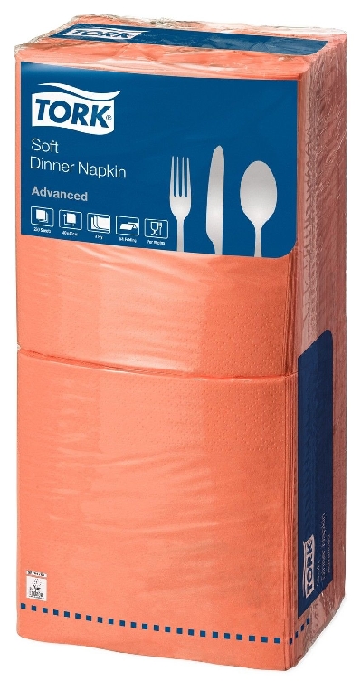 Tork Soft Lunchserviette, terracotta, 3-lagig, 33 x 33 cm, 1/4 Falz,  Paket à 150 Stück