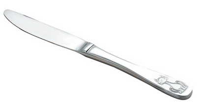 Kindermesser BAMBINO, Edelstahl 13/0, OHNE Wellen-Schliff/Schärfe - für die Sicherheit von Kleinkindern ohne Besteckerfahrung.