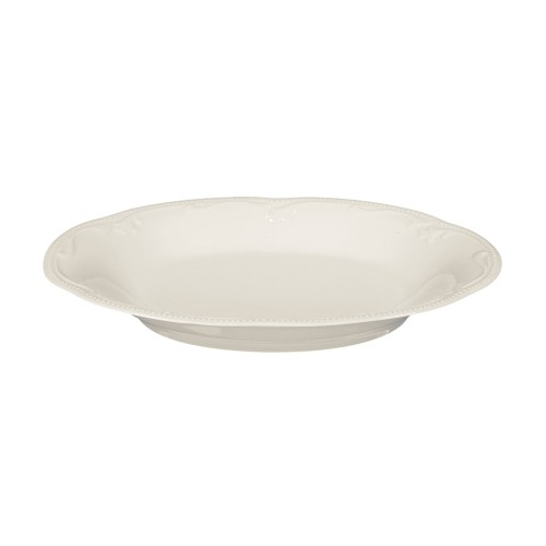 Seltmann Servierplatte oval 23,5x16,5 cm, oval mit Relief, Form: Rubin, weiss cream, hohe Kantenschlagfestigkeit, Made in Germany