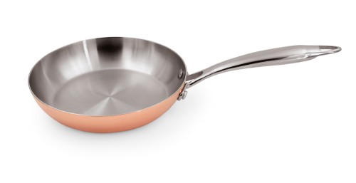 Pfanne. innen Chromnickelstahl/außen Kupferbeschichtung.