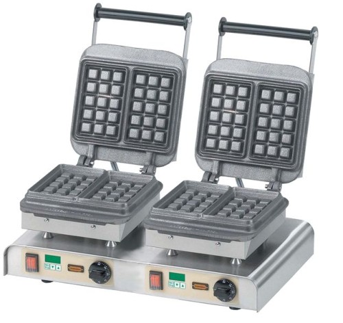 NEUMÄRKER Waffeleisen Brüsseler II mit 2 Digitaltimern, Backplatten Grauguss 610x340x250 mm